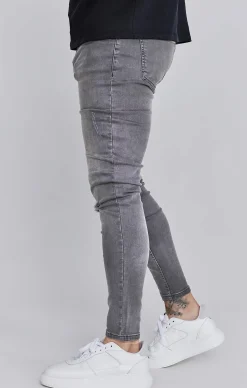 Grey Distressed Skinny Jeans