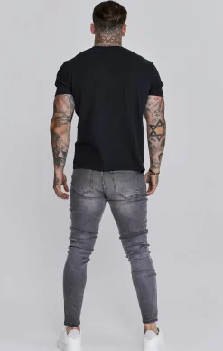 Grey Distressed Skinny Jeans