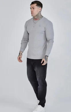 Grey Marl Long Sleeve T-Shirt