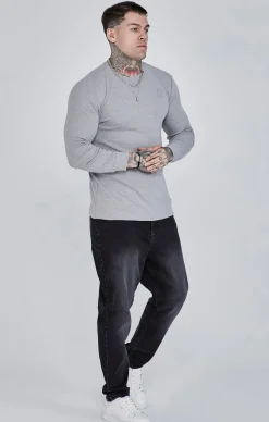 Grey Marl Long Sleeve T-Shirt