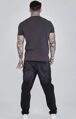 Grey Roll Sleeve T-Shirt