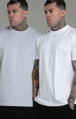 Grey White Pack of 2 T-Shirts