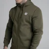 Khaki Essential Zip Through Funnel Hoodie