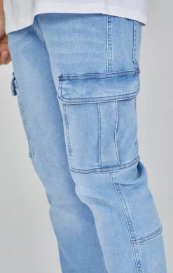 Mid Blue Cargo Jeans