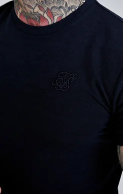 Navy Roll Sleeve T-Shirt