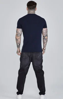 Navy Roll Sleeve T-Shirt