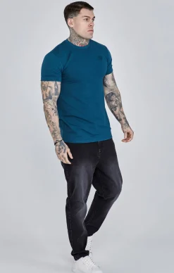 Teal Roll Sleeve T-Shirt