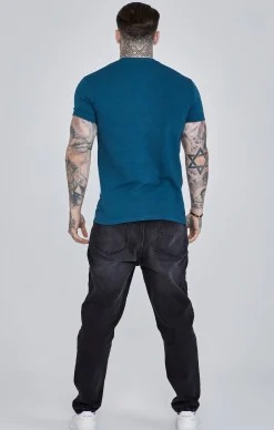 Teal Roll Sleeve T-Shirt