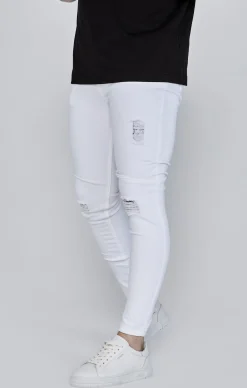 White Distressed Skinny Jeans