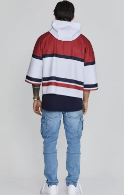 White Red Sports Hoodie