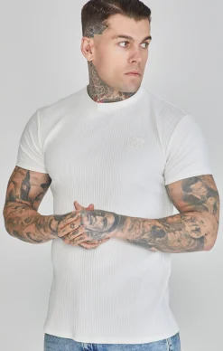 White Ribbed T-Shirt