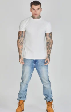 White Ribbed T-Shirt