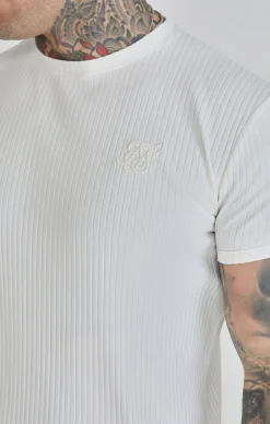 White Ribbed T-Shirt
