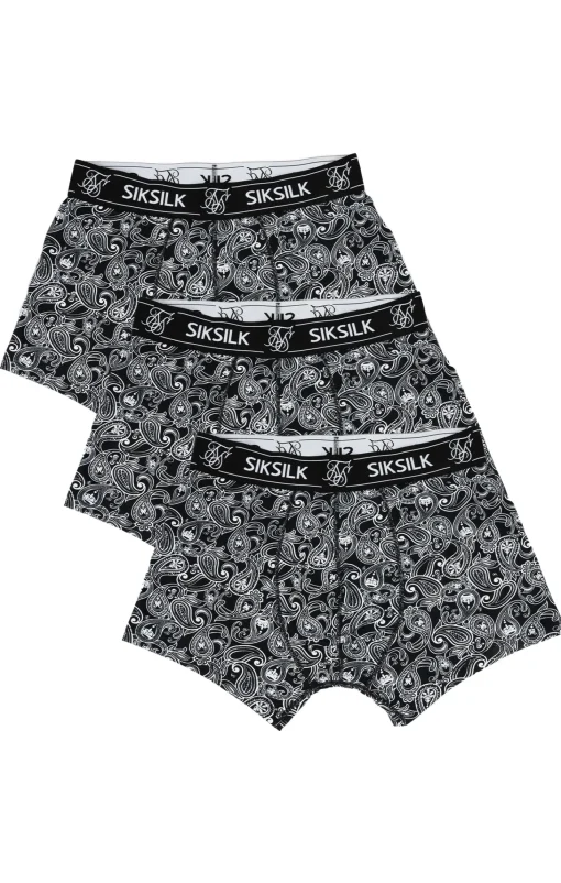 Black 3Pk Paisley Boxer