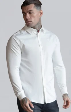 White Essentials Long Sleeve Shirt