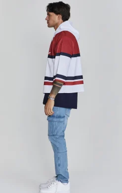 White Red Sports Hoodie